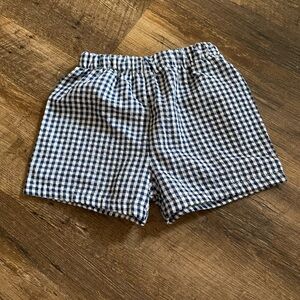 Blue and White Gingham Casual Shorts